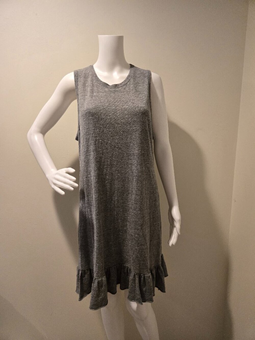 Nation LTD Serena Ruffle Hem Tank Dress Gray M
